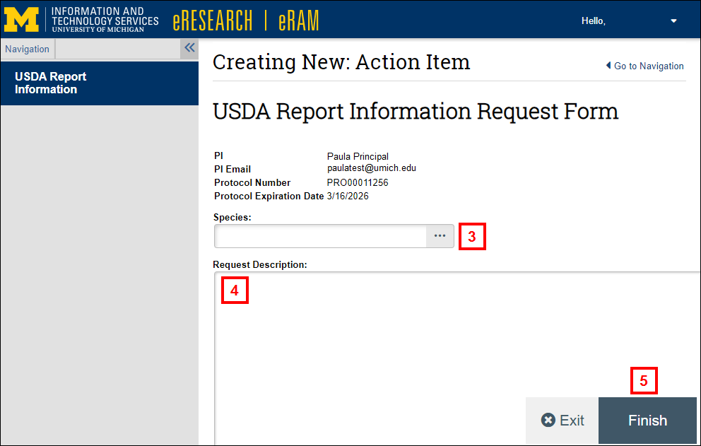 USDA Report Information Request Form