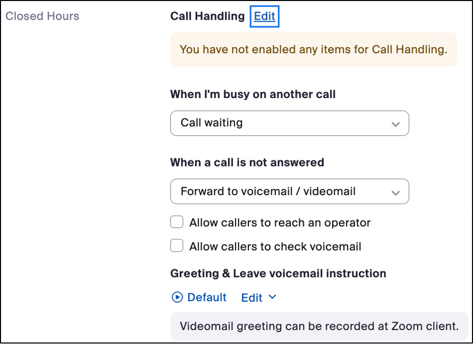 Forward  calls during closed hours