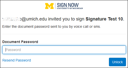 enter document password