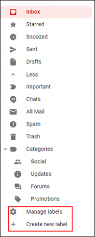 Managing labels image