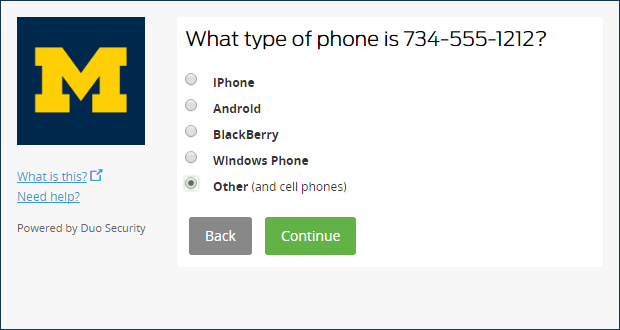 What type of phone? page