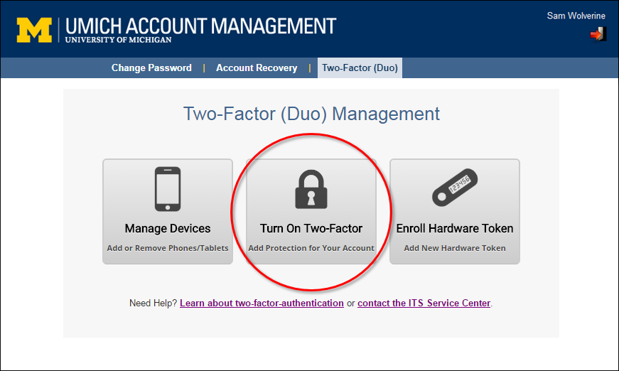 UMICH Account Management - Two-Factor (Duo)