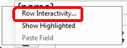 Row Interactivity