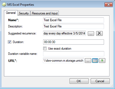 ms excel properties