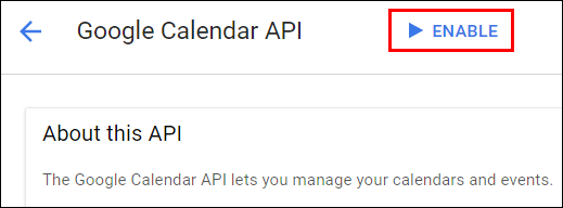 google calendar API