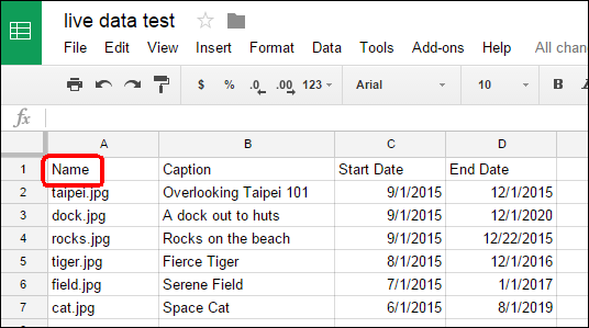 google sheets file