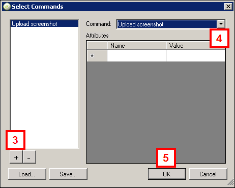 Content Manager Software - Select commands window