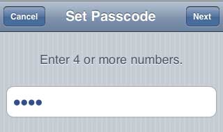 Set Passcode