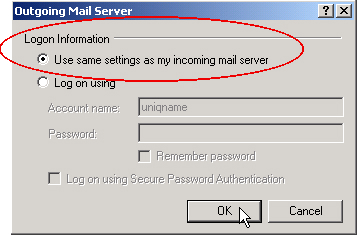 Screenshot of Logon Information setting