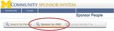 Screenshot of Sponsor by UMID tab.