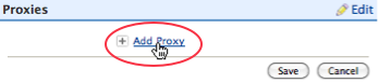 Screenshot of Add Proxy link.