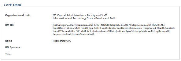 Screenshot of Core Data attributes