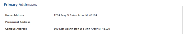 Screenshot of Primary Addresses attributes