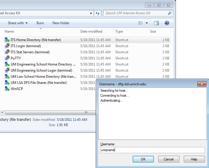 Screenshot of the IITS Home Directory shortcut.