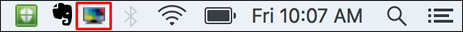 mac menu bar with MiWorkspace icon