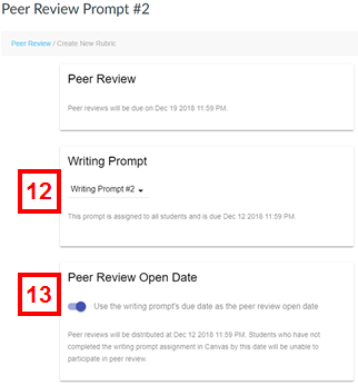 canvas - mwrite peer review assignment rubric (top)