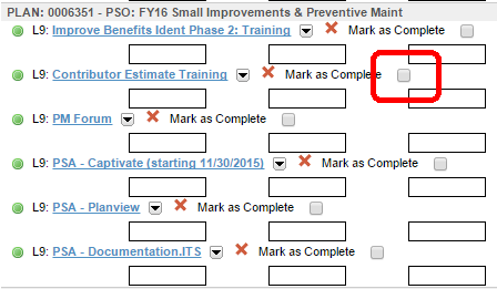 mark complete checkbox