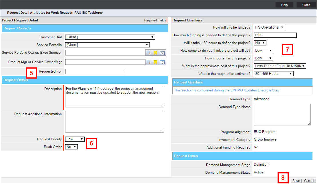 Request Details Window