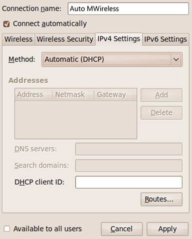 MWireless IPv4 Settings Image