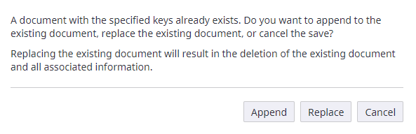 Appending Documents Warning Message