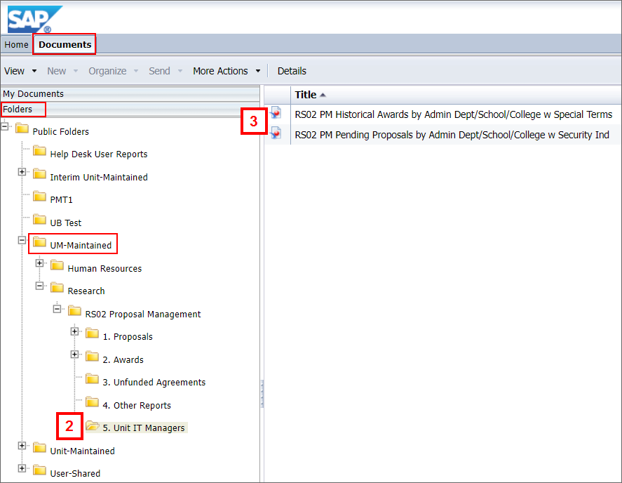 BusinessObjects Research Folder / ITS Documentation