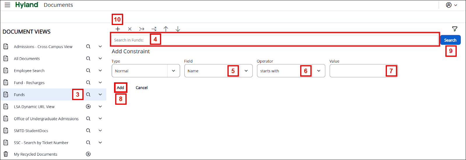 Adding a Constraint screenshot
