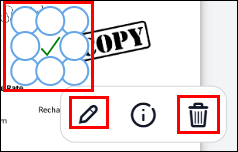 screenshot of the resize circles, edit and delete icons