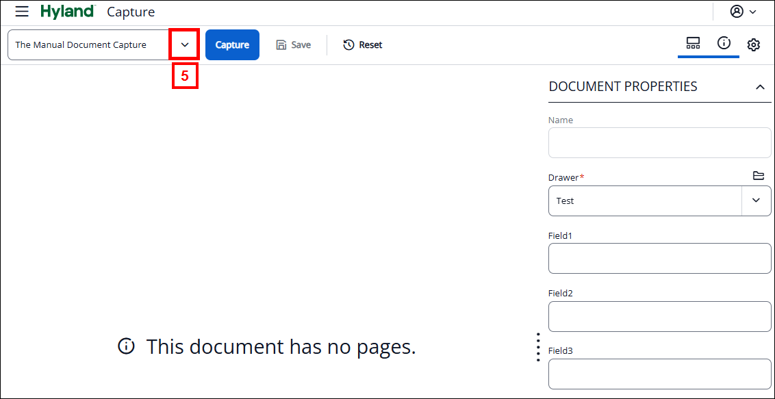 Changing the Capture Profile screenshot