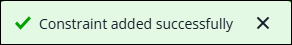 Constraint Added Successfully message