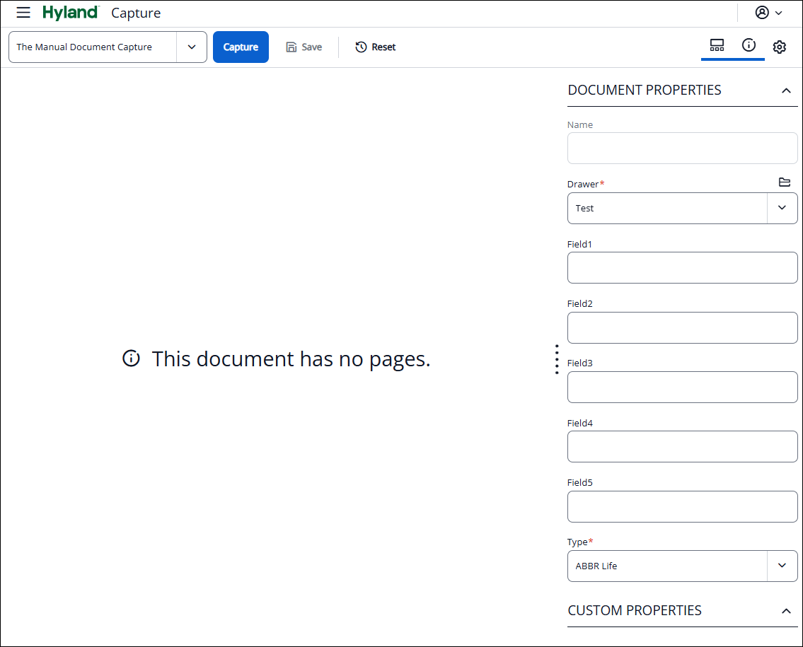 "This document has no pages" message