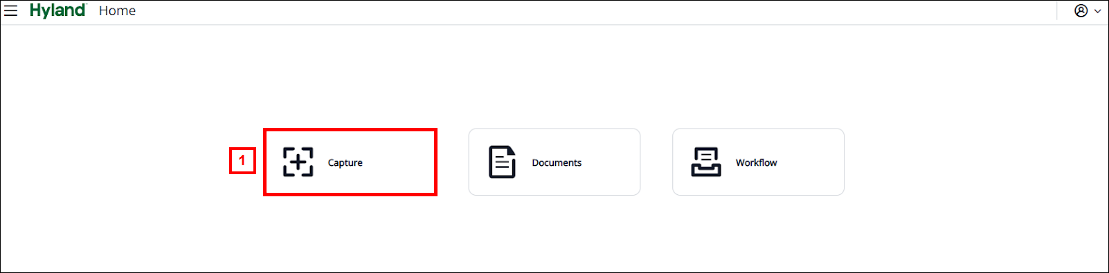 Hyland Titan Home Page - Capture button