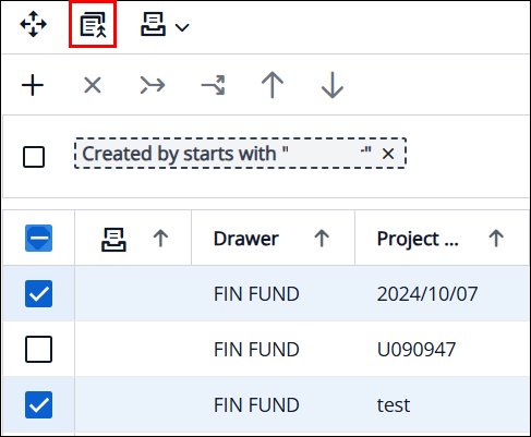 search results with merge icon highlighted