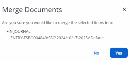 merge documents warning message