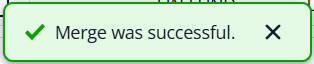 merge successful message box