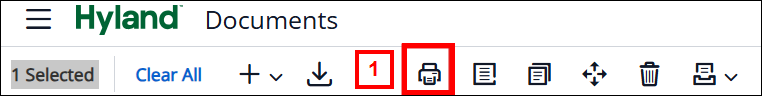 Printing Multiple Documents in Hyland screenshot