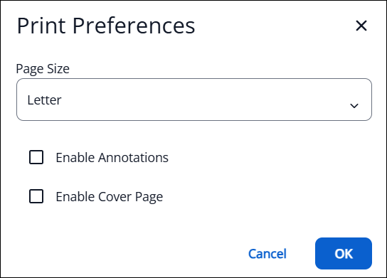 Print Preferences screenshot