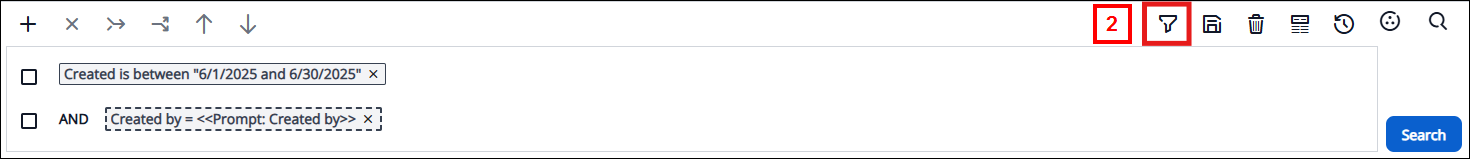 Click on Filter icon screenshot