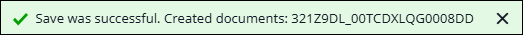"Save was successful" message