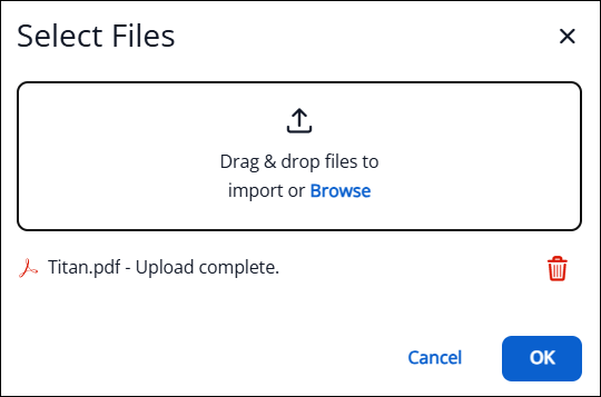 Select Files for Capture screenshot