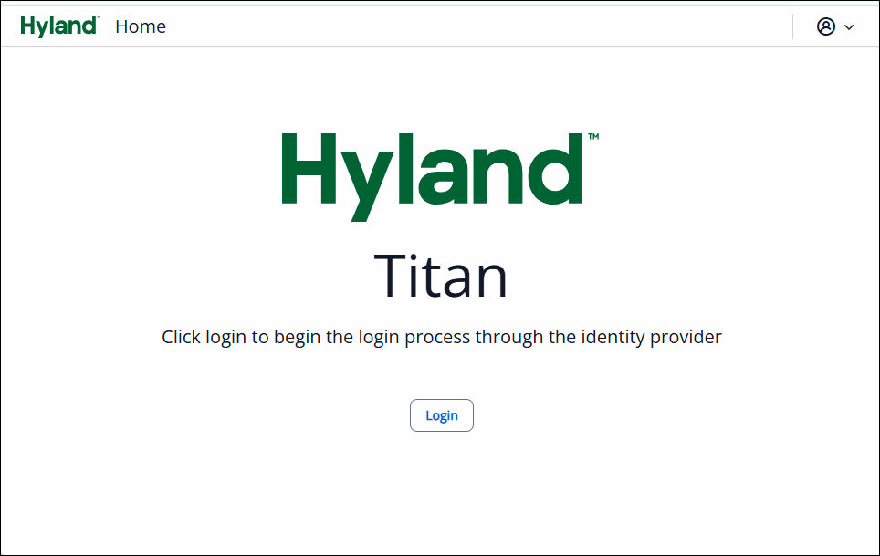 Hyland Titan login page
