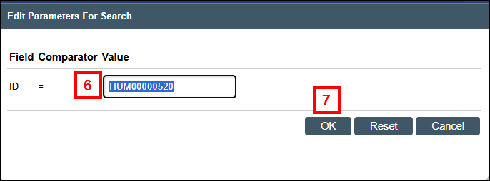 Edit Parameters For Search