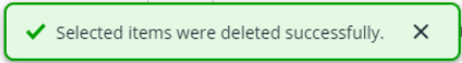 successful deletion message