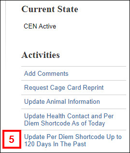 Cage Card Workspace  Activities Menu - step 5