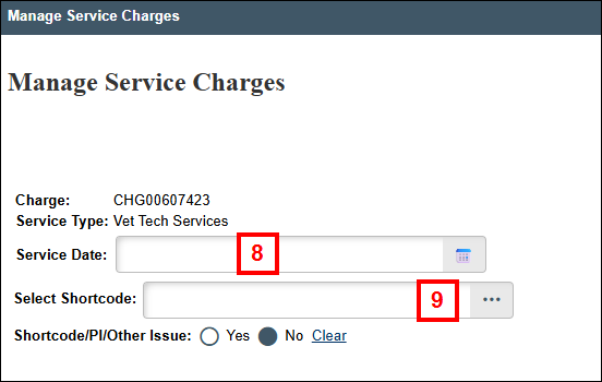 Manage Service Charges