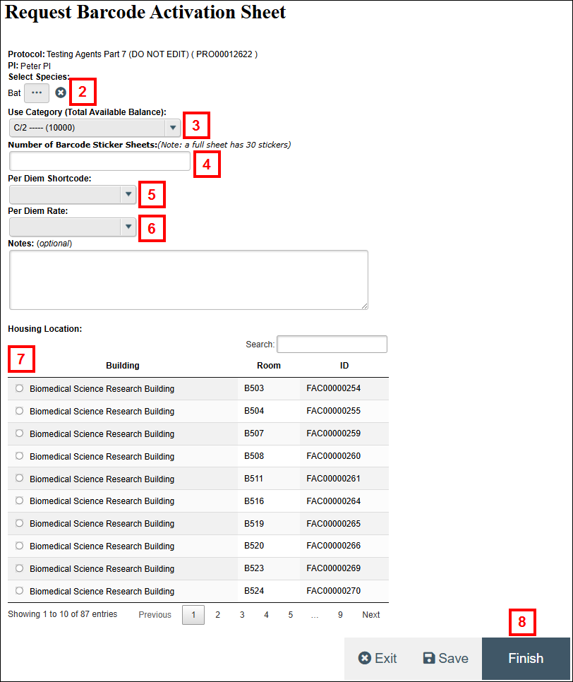 Request Barcode Activation Sheets