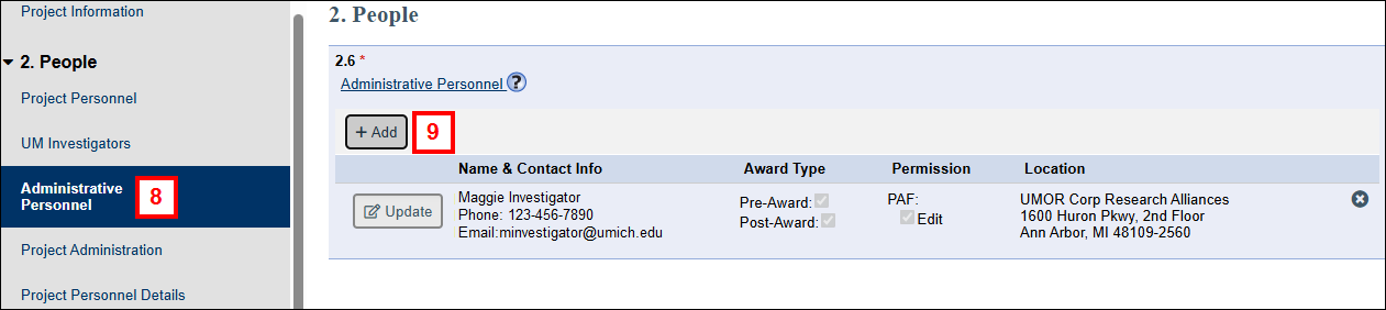 Administrative Personnel Page