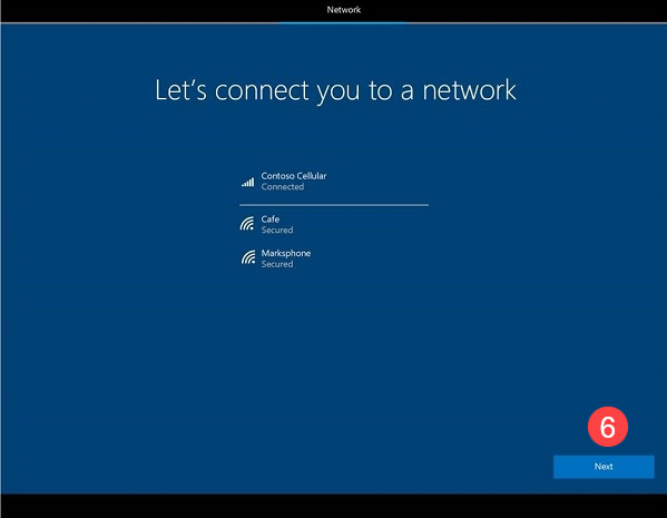 connect to a network screen