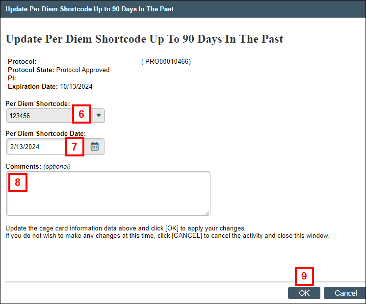 Update Per Diem Shortcode Up to 90 Days in the Past window