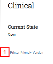 Clinical workspace screenshot in eRAM showing step 1