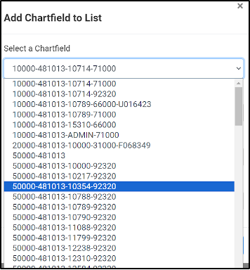 Add Chartfield